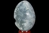 Crystal Filled Celestine (Celestite) Egg Geode - Madagascar #98805-1